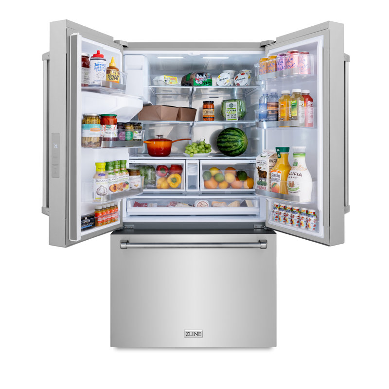 ZLINE Autograph 36 in. Standard-Depth Refrigerator w/ Handles, Stainless Steel, Stainless Steel