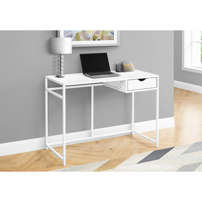 Bureau d'ordinateur, bureau personnel, ordinateur portable, tiroir de rangement, travail, contemporain, moderne