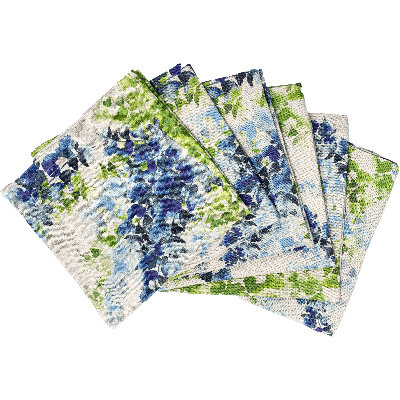 6 Organic Linen Napkins in Wisteria Lane