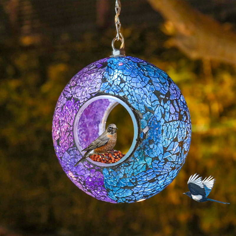 Mangeoire solaire à oiseaux en mosaïque solaire