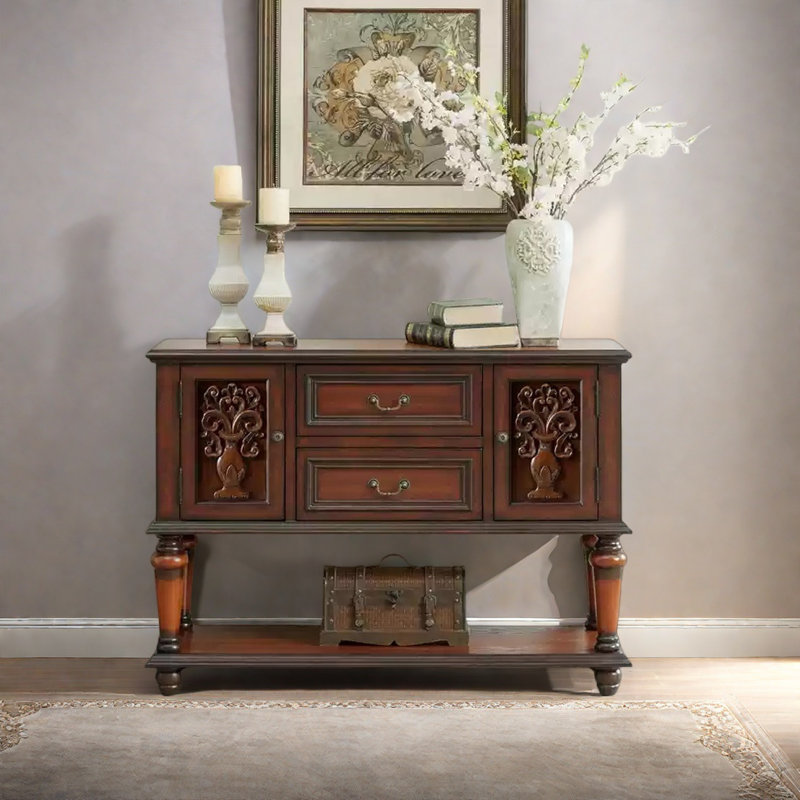 American Retro Multifunctional Console Table, Brown