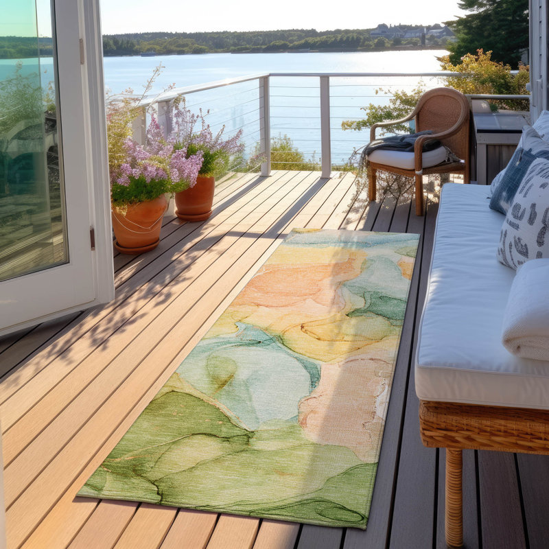 Tapis intérieur / extérieur Alfonzo avec envers antidérapant, Tapis de couloir 2 pi 3 po x 7 pi 6 po