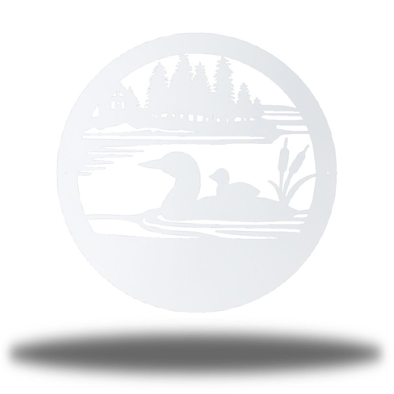 Décoration murale d'extérieur Campo Duck Pond, H 12 po x l 12 po x P 0,01 po, Blanc