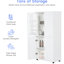 Armoire de rangement pour salle de bain avec 4 portes et tablettes réglables, blanc - Votre est toujours prête à être utilisée