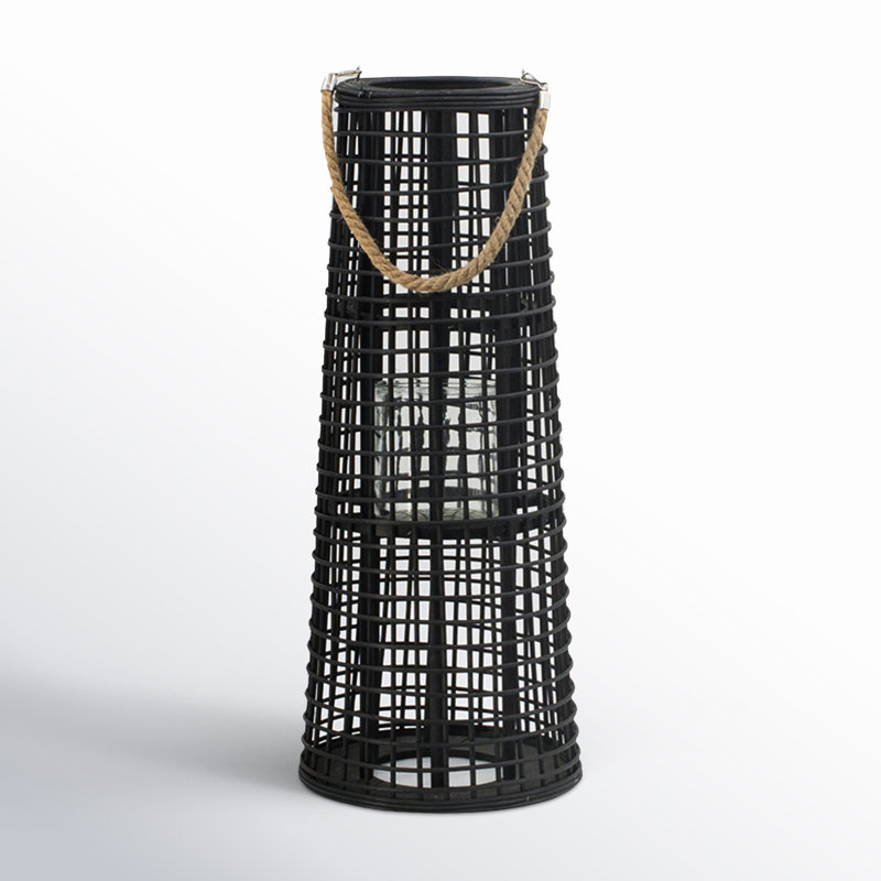 Tracy Wood Floor Lantern, 24.8" H x 10.2" W x 10.2" D
