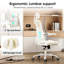 Fauteuil de bureau ergonomique en filet avec support lombaire réglable et bascule 120 - blanc pour ordinateur de bureau-580464795-580464790