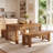 3-Piece Solid Wood Dining Table Set with Bench