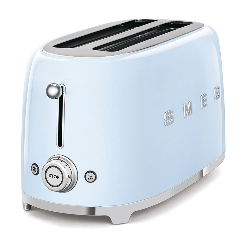 SMEG 50's Retro Style Aesthetic 4 Slice Toaster, Pastel Blue
