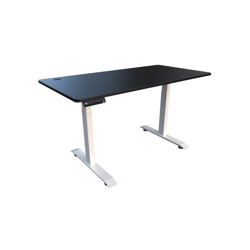 Bureau debout électrique de qualité supérieure - L 55 po x l 27,5 po, Noir et blanc
