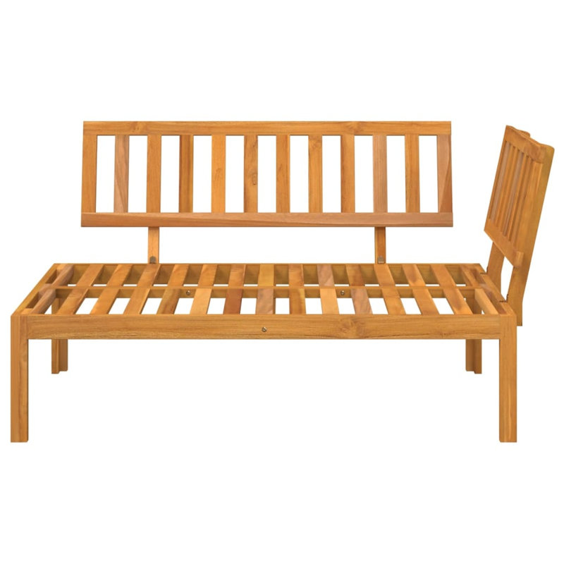 Rashann 133 cm W Solid Wood Patio Corner Sofa, Brown