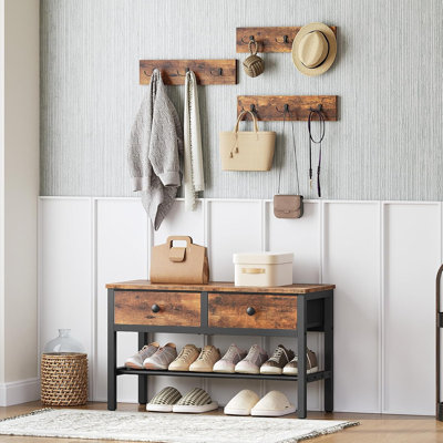 Hall Tree with Bench and Shoe Storage, Entryway Bench with Coat Rack, 4-in-1 Coat Rack Shoe Bench