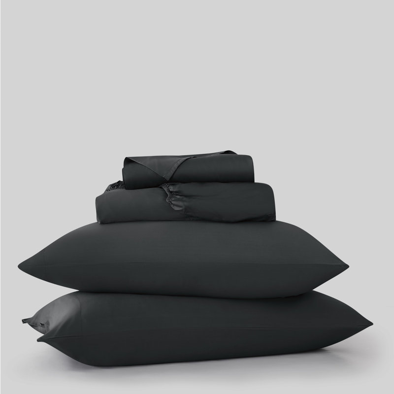 Frye 300 Thread Count Bamboo Sheet Set, Queen Sheet Set, Dark Gray