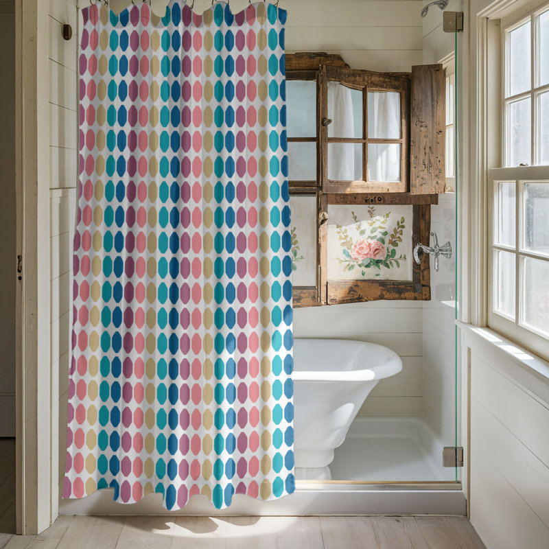 Rideau de douche Coastal Pastels - Premium, H 74 po x l 71 po