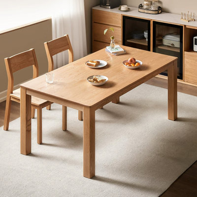 Burlywood Rectangular Solid Wood Dining Table