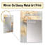 Beige et doré Glacier Stone Simplicity III - grand miroir mural de formes abstraites, miroir unique moderne, impression d'art en métal-264949653