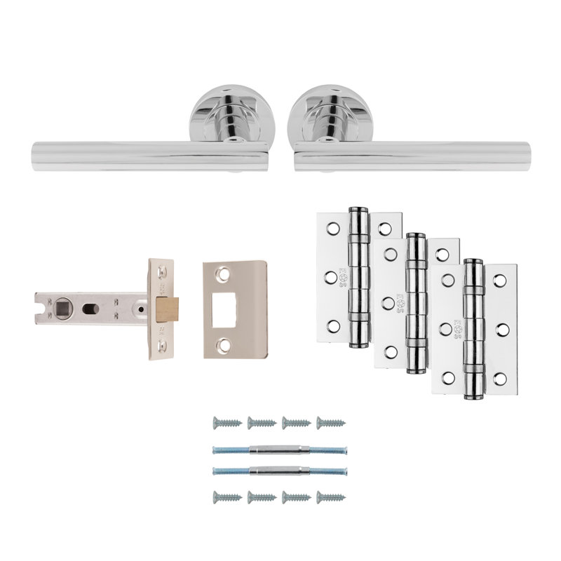 Faro Door Handle, Polished Chrome
