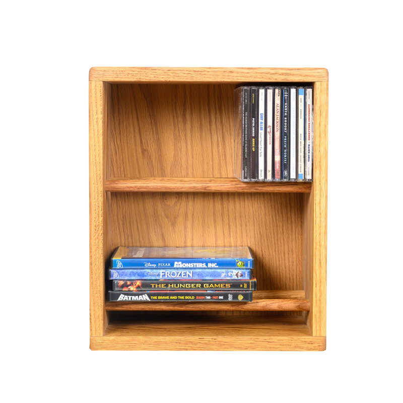 Support à CD en bois à goujon - Série 06, H 14,5 po x l 12,25 po x P 6,5 po, Foncé
