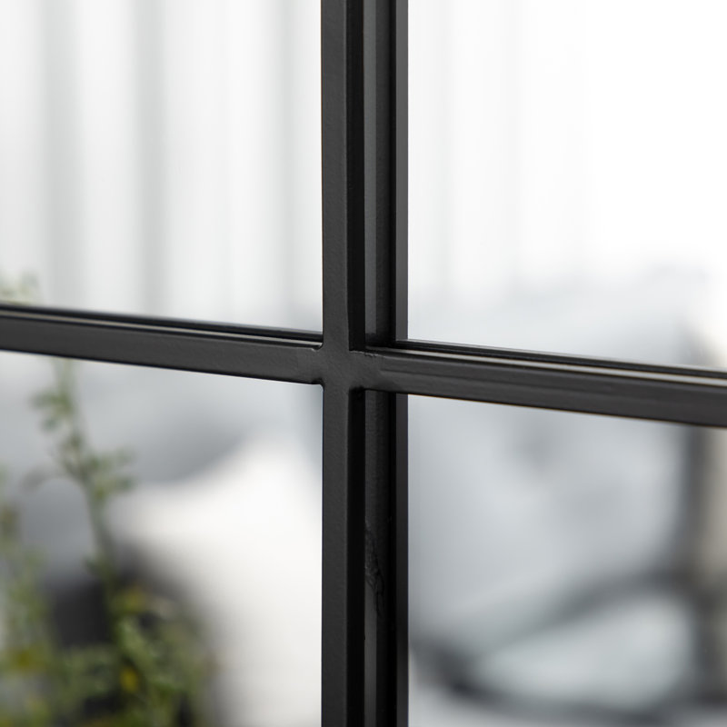 Metal Arch Mirror, 70cm x 50cm, Black