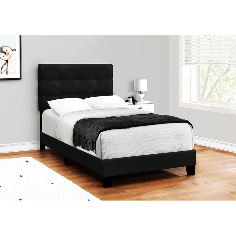 Lit simple tapissier noir en velours