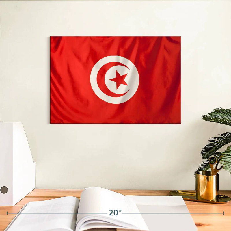 Borges Flag Of Tunisia, 8" H x 12" W