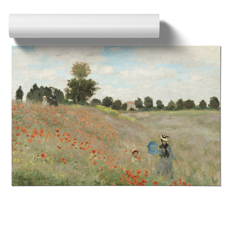 Poppy Field Vol.1 by Claude Monet - No Frame Painting, 21cm H x 30cm W x 0.1cm D