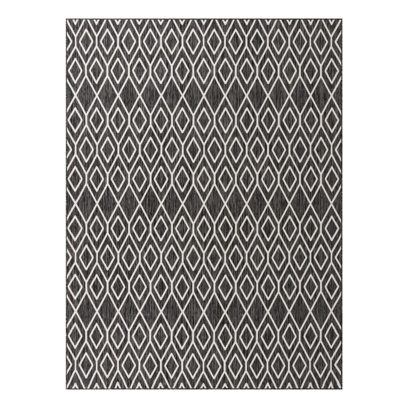 Tapis intérieur / extérieur Turks and Caicos, Noir, Rectangle 9 pi x 12 pi