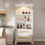 Garde-manger orné de 76,3 po de hauteur avec tablettes ouvertes et 2 tiroirs