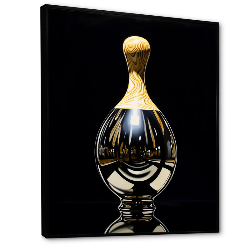 Onyx renversé sur toile, Cadre flottant noir, H 20 po x l 12 po x P 1 po