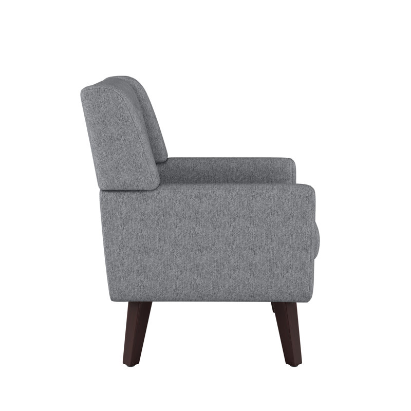 Mid-Century Modern Accent Chair Set Of 2, Dark Gray, 2