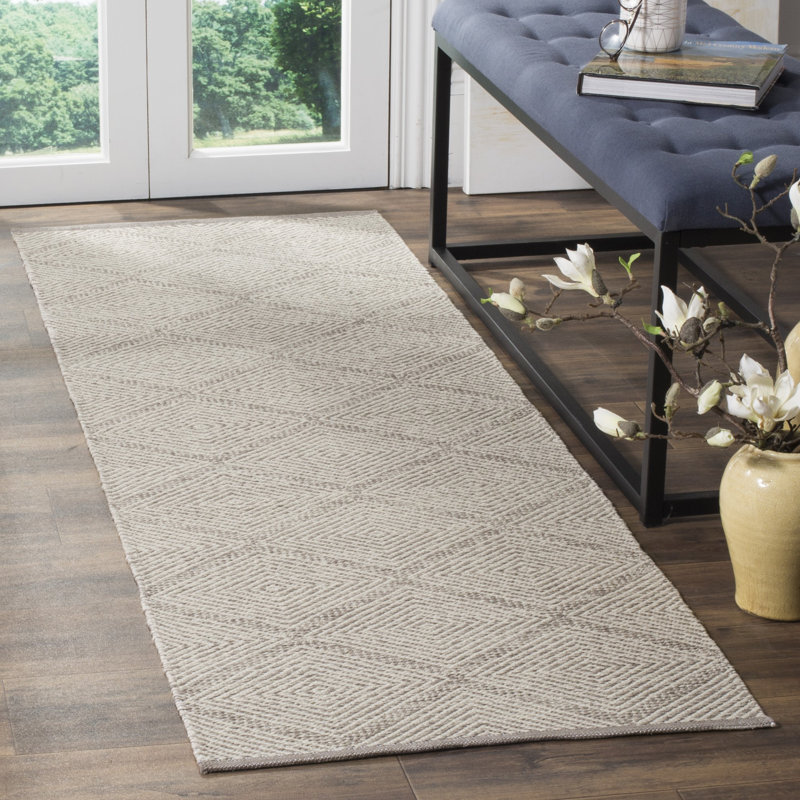 Abberton Hand Woven Cotton Geometric Rug, Rectangle 2'3" x 5'