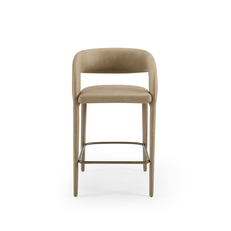 Freestyle 25.6'' Vegan Leather Counter Stool, Tan, 25.6''