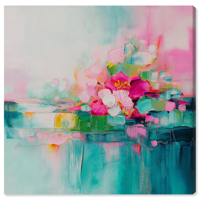 "Soulful", impression sur toile verte et rose par Art Remedy