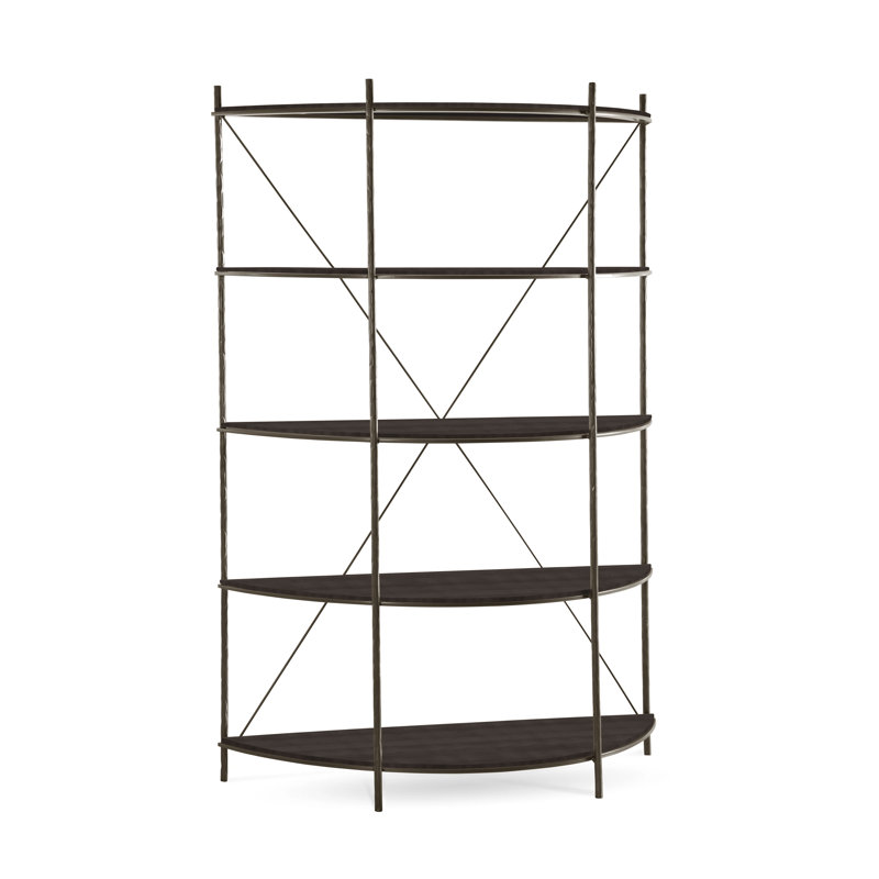 Étagère à livres H 67 "x l 55,44" Baldwin, Fer bruni, Corbeau