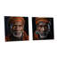 Portrait de chef tribal ébène - ensemble de 2 peintures murales en acrylique tribal africain-103922103