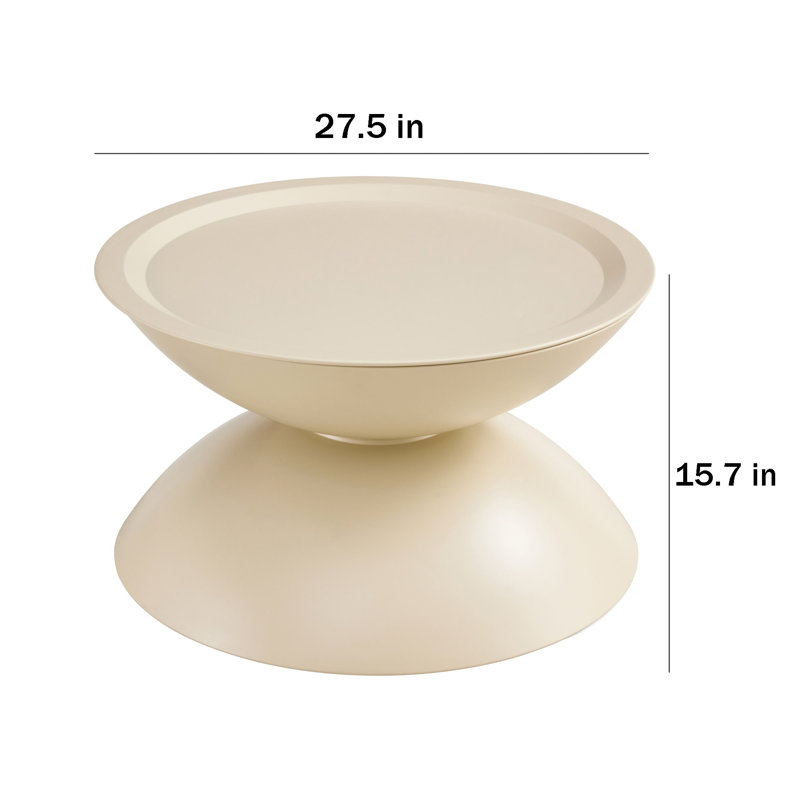 Table basse simple Cindia, H 15,7 po x L 27,55 po x l 27,55 po, Blanc