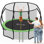 Grand trampoline de cour arrière de 10 pieds pour enfants avec filet de sécurité complet et échelle d'accès, trampoline de saut récréatif intérieur et extérieur robuste