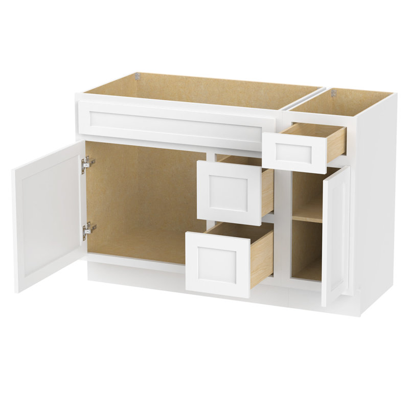 Base de meuble-lavabo simple 48 po seulement, Blanc