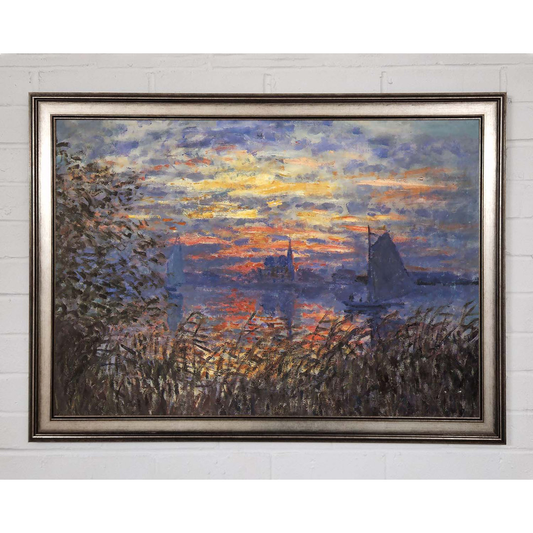 Gerahmtes Leinwandbild Sunset on the Seine von Monet