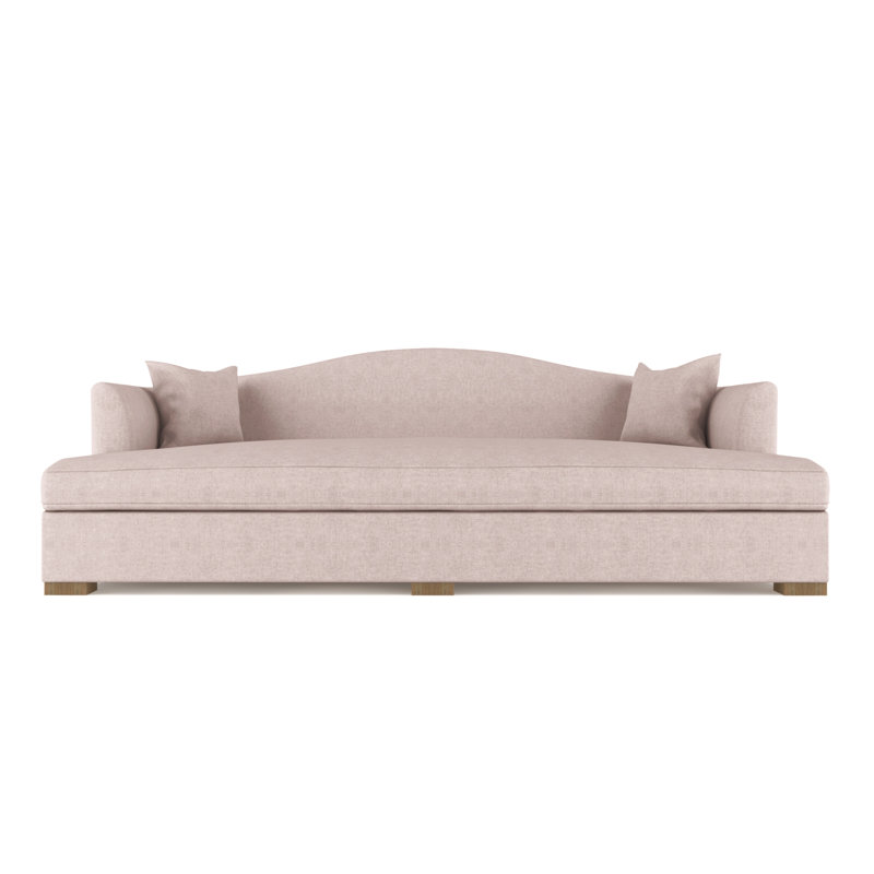 Horatio Camelback Taper Curved-Arm Daybed, Vintage Leather Pumice, Weathered