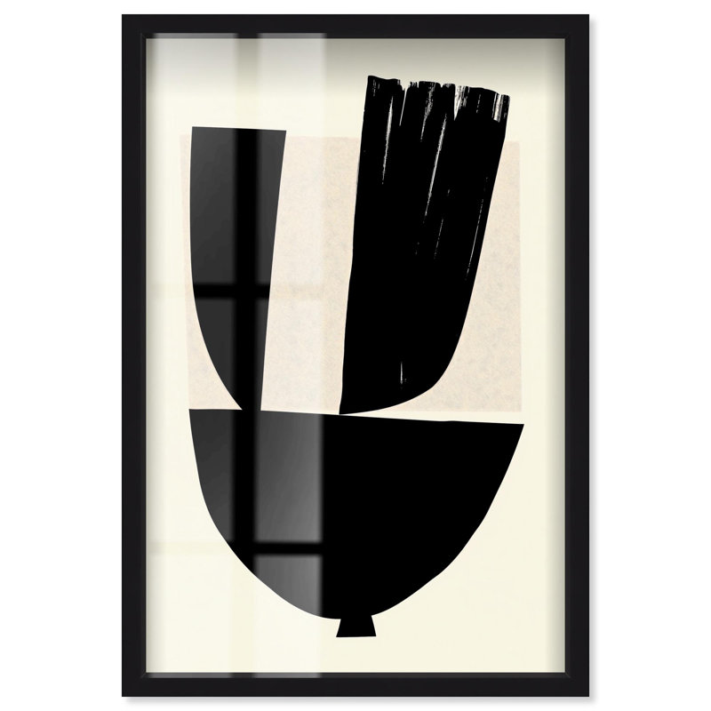 «Astrolabe II Minimalist Art Shadowbox» par Art Remedy, H 16 po x l 11 po, Noir
