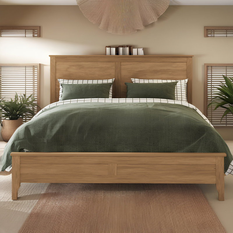 Seadrift Solid Wood Platform Bed - 650lb Capacity, Adjustable Base Ready, No Box Spring, Coastal Finish, King, Natural