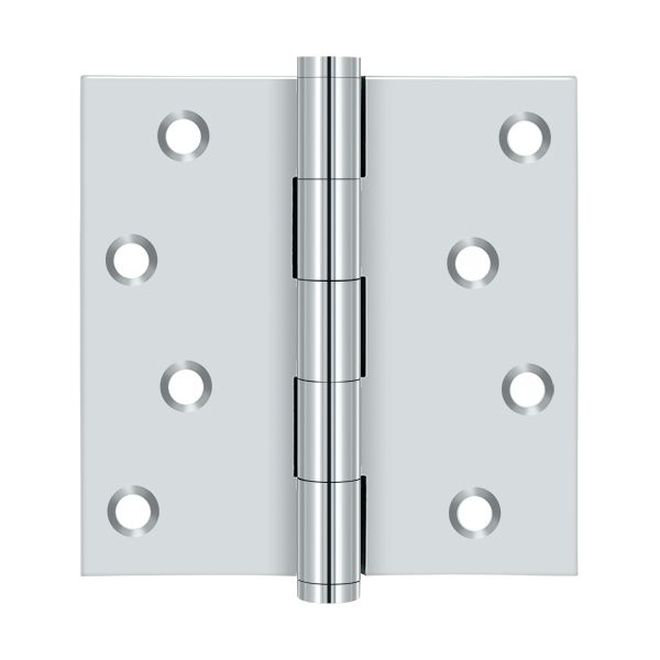 Deltana DSB426-RZ DSB426-RZ Paire de charnières en laiton massif 4,0 po x SQR Chrome poli, Chrome poli
