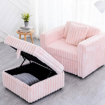Simple rose modulaire de 44,9 po - Très confortable et. Mousse en bois massif. Coussins amovibles lavables. Rangement à levage hydraulique. Style contemporain pour la maison. 2 espaces de détente. Matériaux.