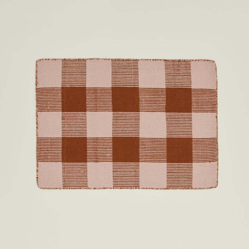 Tapis simple en laine, Rectangulaire 3 pi x 5 pi, Rosé / terre cuite