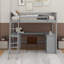 Lit mezzanine simple avec tablettes et bureau-305642811