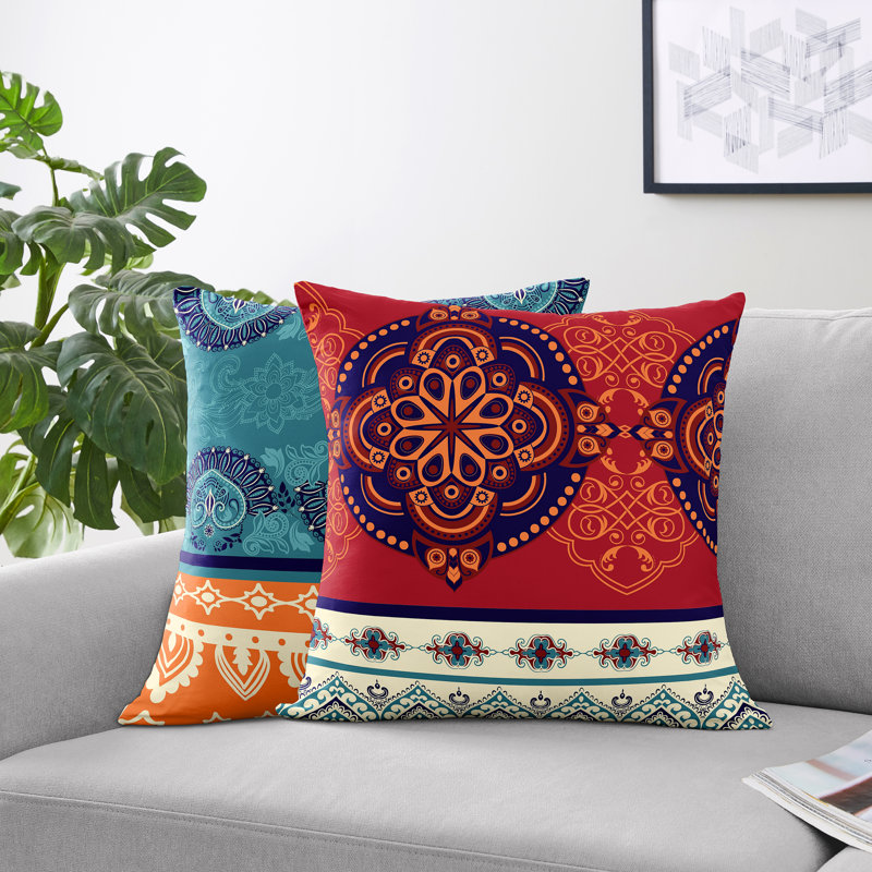 Coussins décoratifs Red Boho (ensemble de 2) par Sweet Jojo Designs