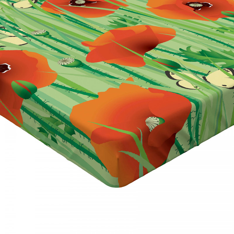 Microfiber Floral Fitted Sheet, Full Fitted Sheet