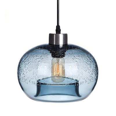 Luminaire suspendu 9 "en nickel brossé transparent pour îlot de cuisine