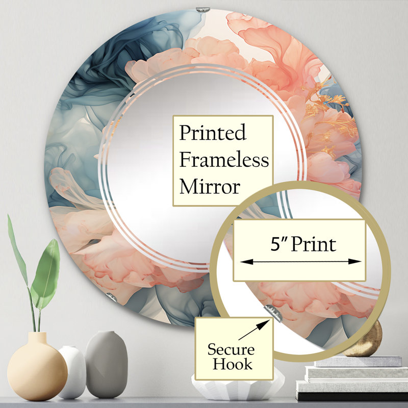 Leaview - Miroir mural moderne rond, 24 po x 24 po