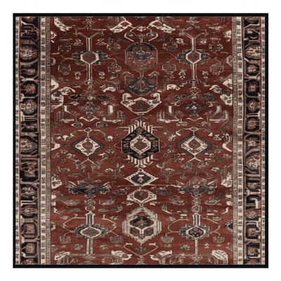 Machine Washable Persian Black Area Rug